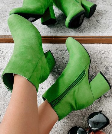 Remarkably Bold Faux Suede Booties (Green) · NanaMacs