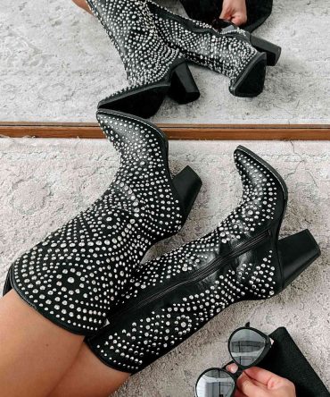 Country Soul Rhinestone/Studded Western Boots (Black) · NanaMacs