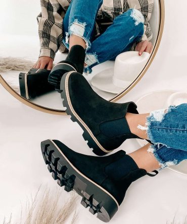City Classic Faux Suede Booties (Black) · NanaMacs