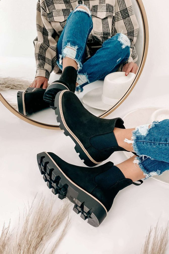City Classic Faux Suede Booties (Black) · NanaMacs