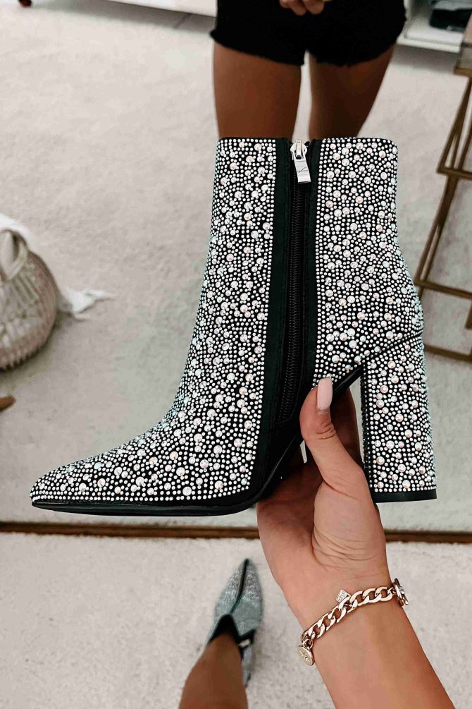 Perfectly Glam Rhinestone Booties (Black) · NanaMacs - Image 2
