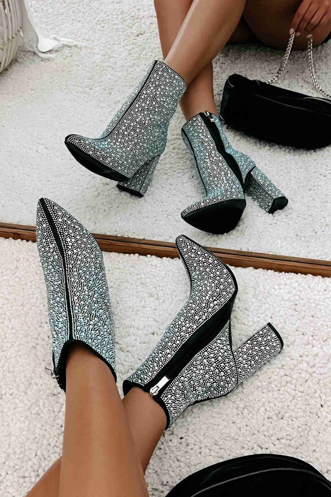 Perfectly Glam Rhinestone Booties (Black) · NanaMacs