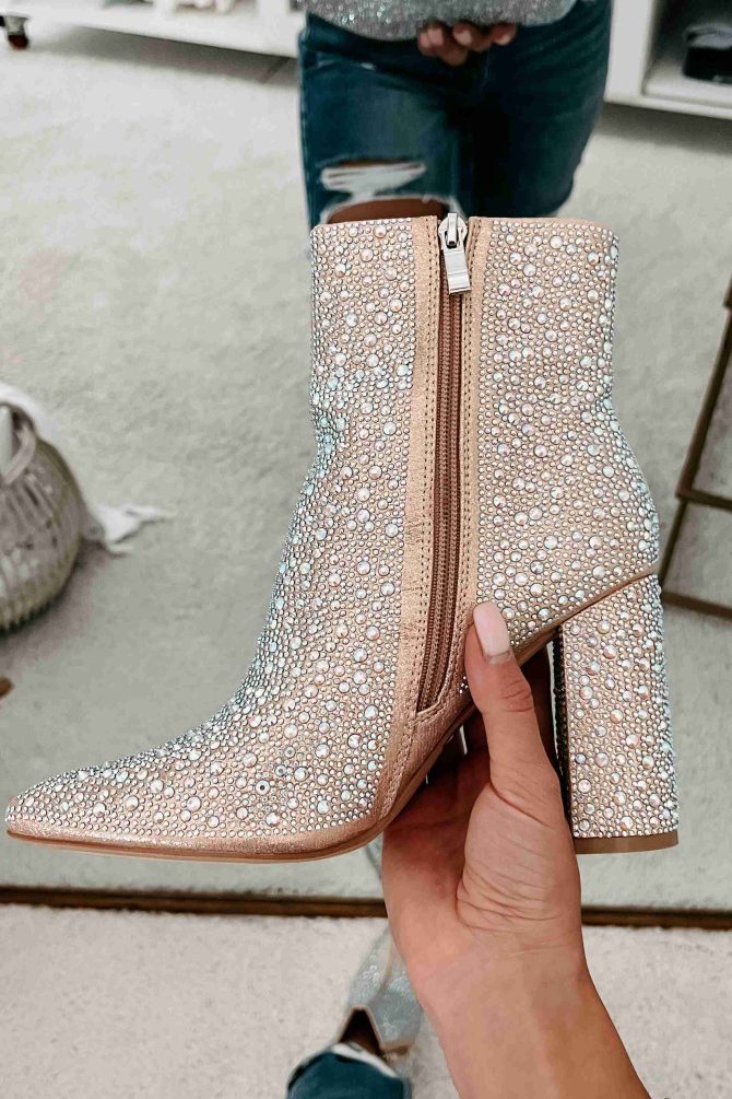 Perfectly Glam Rhinestone Booties (Champagne) · NanaMacs - Image 2