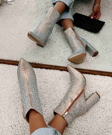 Perfectly Glam Rhinestone Booties (Champagne) · NanaMacs