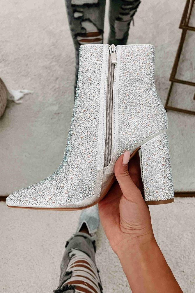 Perfectly Glam Rhinestone Booties (Silver) · NanaMacs - Image 2