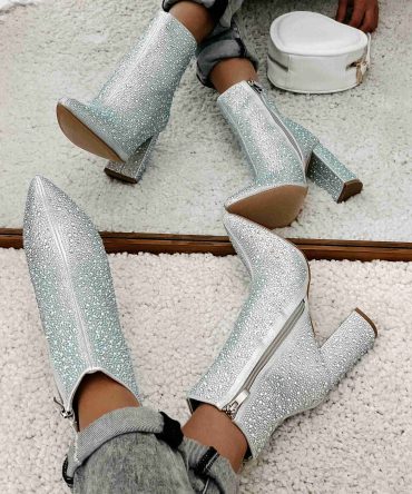 Perfectly Glam Rhinestone Booties (Silver) · NanaMacs