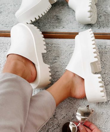 Ready For An Adventure Closed Toe Platform Mules (Nude) · NanaMacs