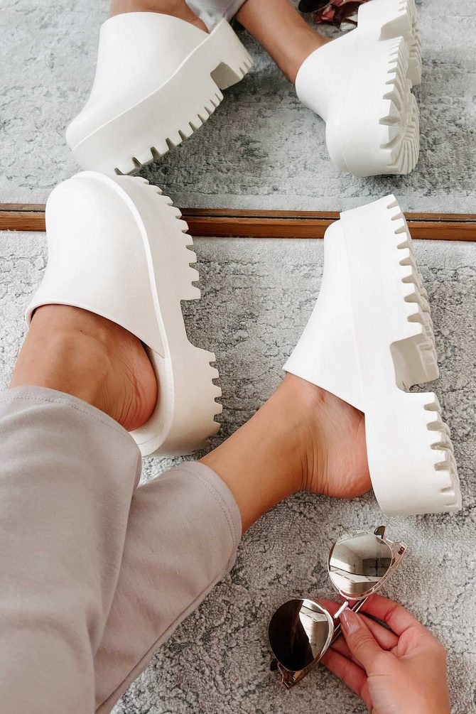 Ready For An Adventure Closed Toe Platform Mules (Nude) · NanaMacs