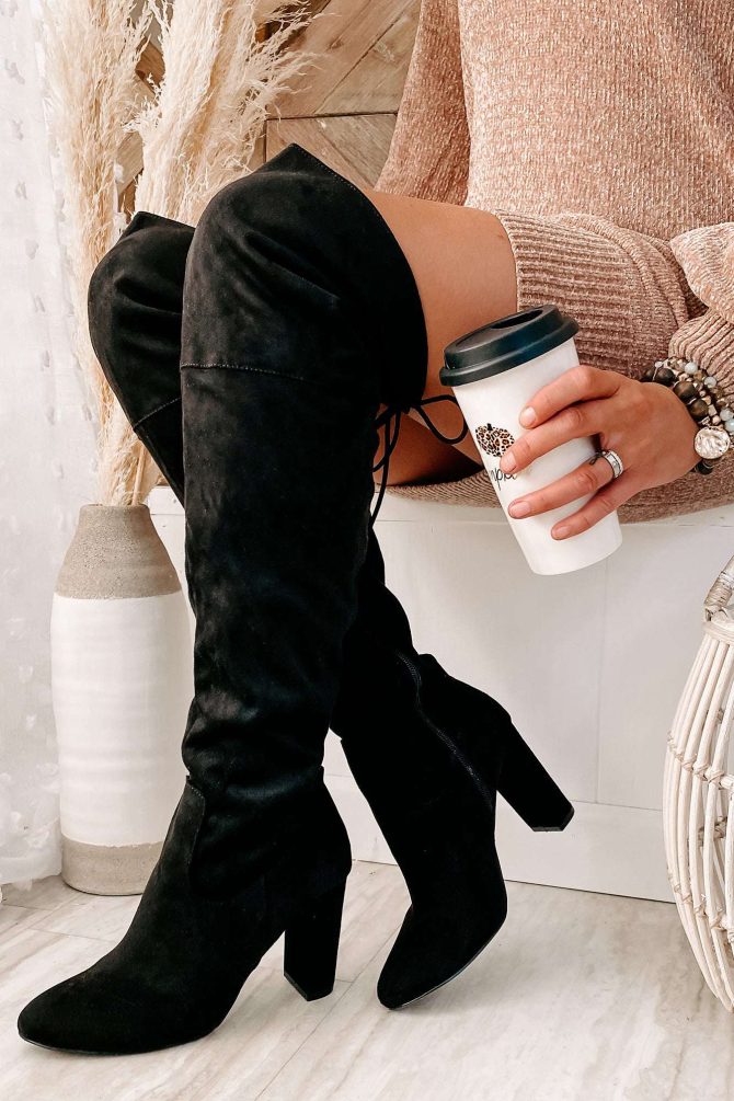 Own Your Ambition Lace Back Over The Knee Boot (Black) · NanaMacs - Image 3