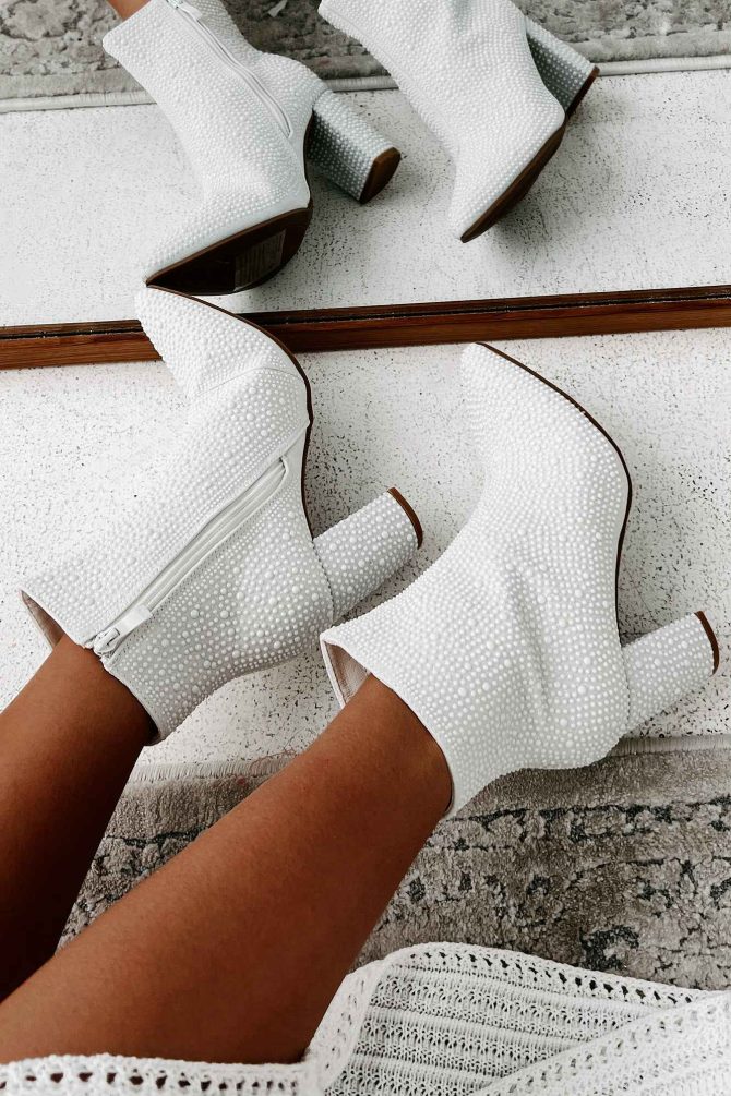 Be Like Dolly Beaded Glitter Booties (Ivory) · NanaMacs - Image 4