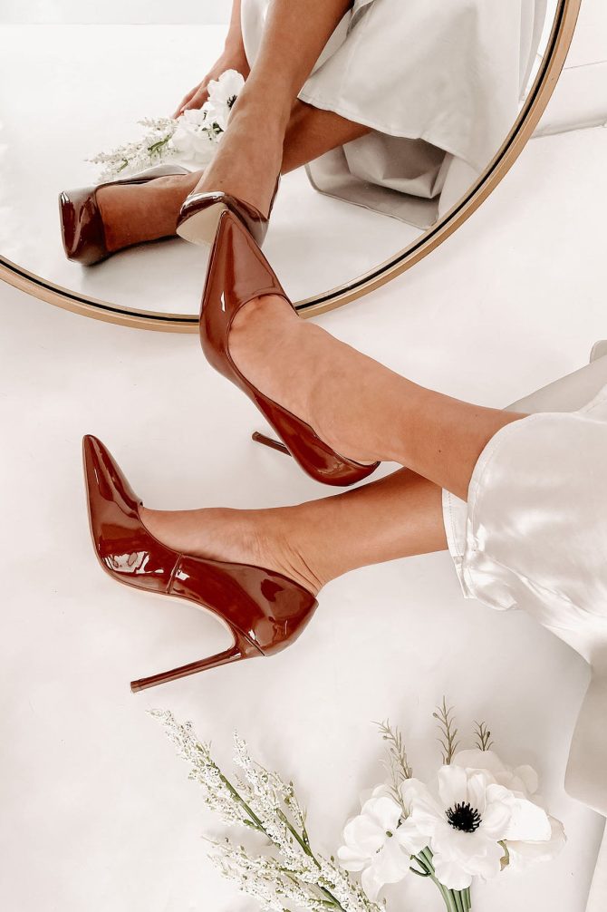 Mean Business Patent Heels (Cognac) · NanaMacs