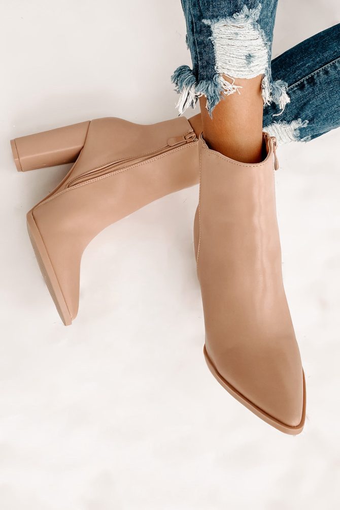 Obsession Game Pointed Toe Bootie (Taupe) · NanaMacs - Image 2
