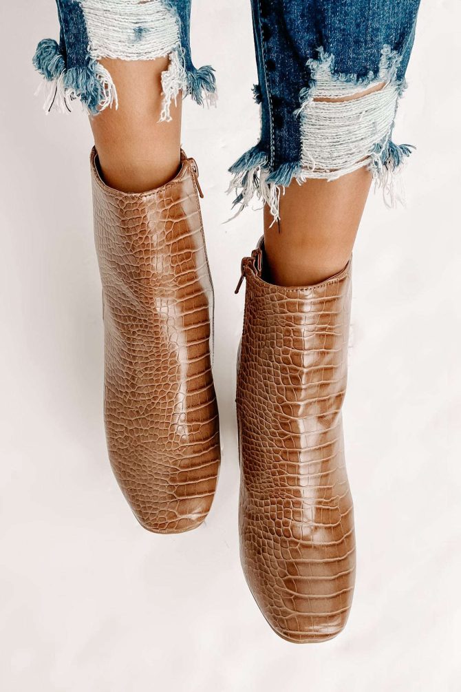Making An Appearance Faux Croc Booties (Taupe Croco) · NanaMacs - Image 4