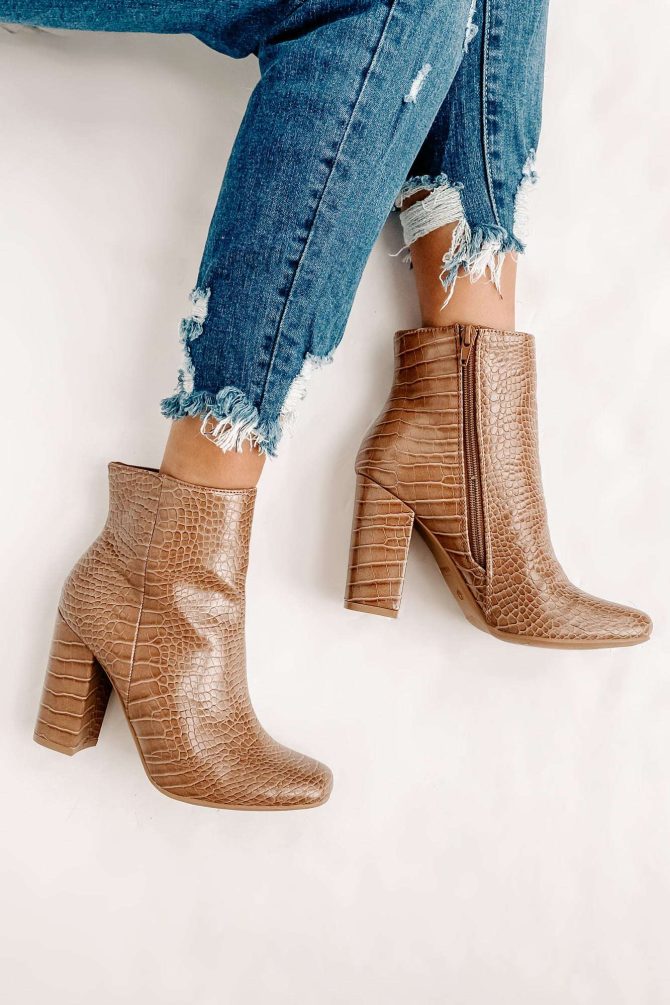 Making An Appearance Faux Croc Booties (Taupe Croco) · NanaMacs - Image 2