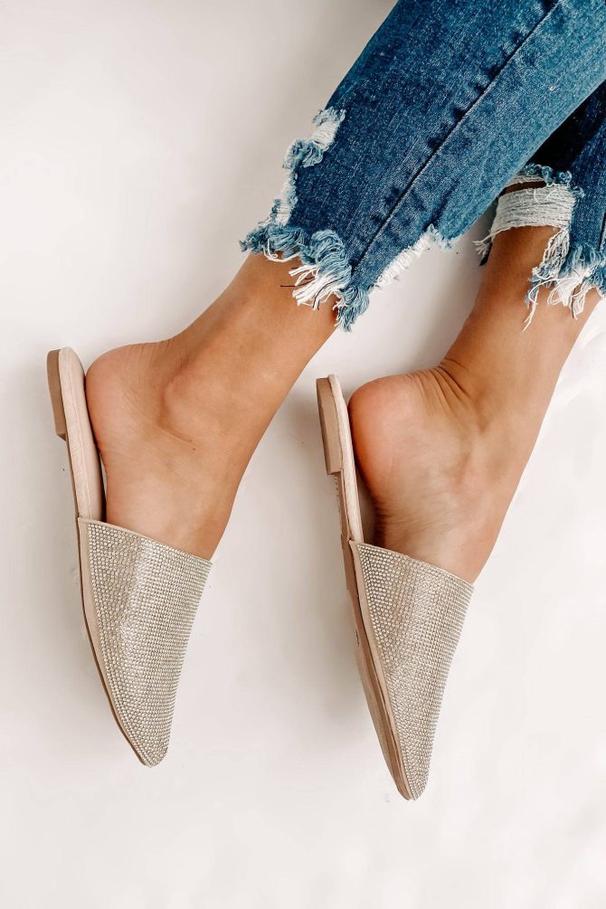 Boujee Business Rhinestone Mules (Natural) · NanaMacs - Image 3