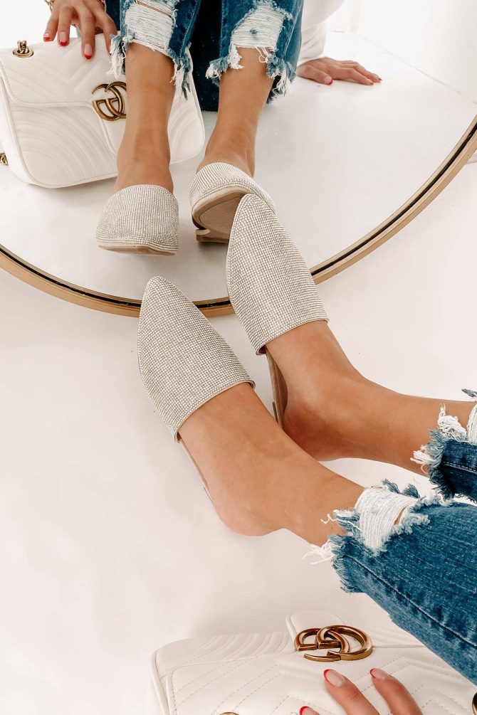 Boujee Business Rhinestone Mules (Natural) · NanaMacs - Image 2
