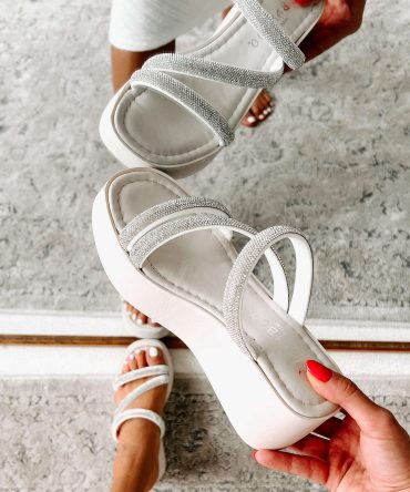 Rosana Rhinestone Platform Sandals (Silver Multi) · NanaMacs