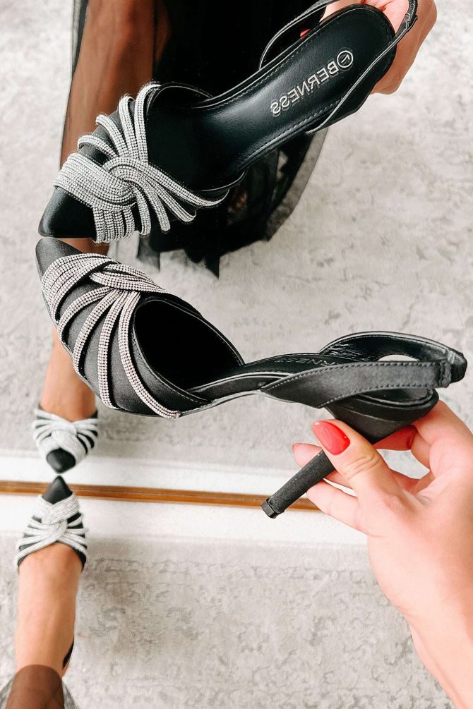 Prepped For The Spotlight Rhinestone Slingback Pumps (Black) · NanaMacs
