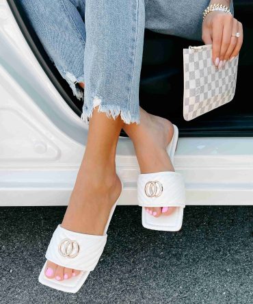 Chic Moments Quilted Sandal (White) · NanaMacs