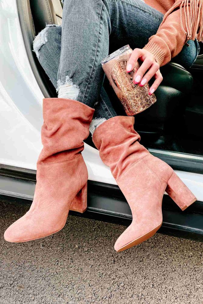 Forget Yesterday Slouchy Faux Suede Boots (Rose) · NanaMacs - Image 4