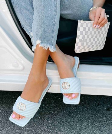 Chic Moments Quilted Sandal (Blue) · NanaMacs