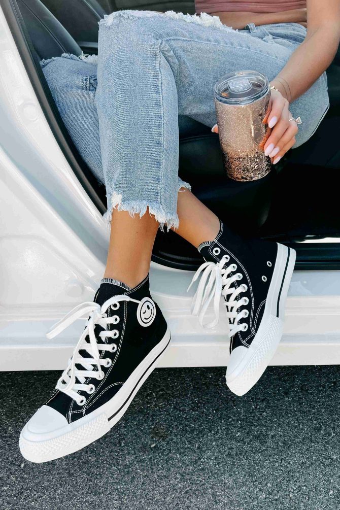 See For Yourself High-Top Canvas Sneakers (Black) · NanaMacs