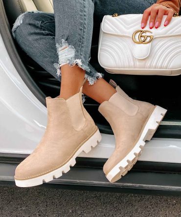 Jenkins Faux Suede Booties (Cream) · NanaMacs