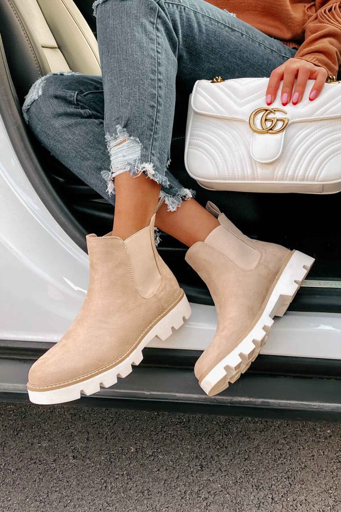 Jenkins Faux Suede Booties (Cream) · NanaMacs