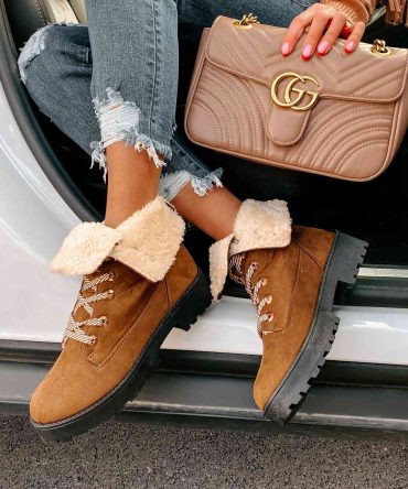 Tread Lightly Faux Suede Lace-Up Booties (Coffee) · NanaMacs
