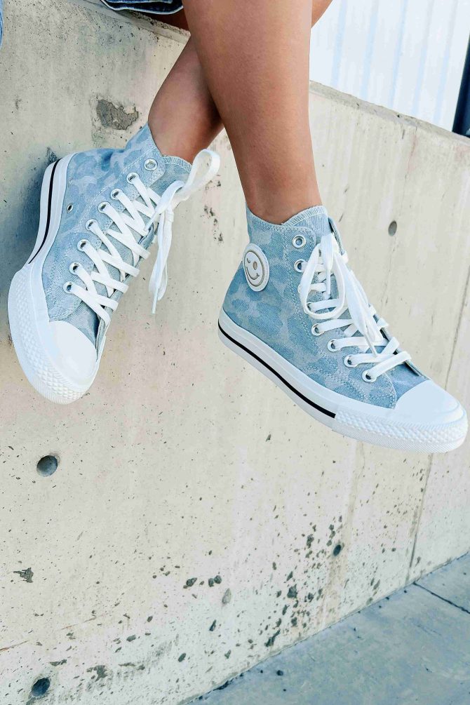 See For Yourself High-Top Canvas Sneakers (Denim Leopard) · NanaMacs - Image 4