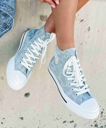 See For Yourself High-Top Canvas Sneakers (Denim Leopard) · NanaMacs