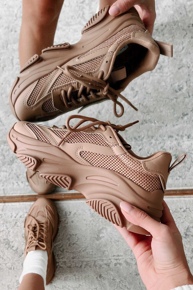 In My Possession Steve Madden Chunky Dad Sneakers (Almond) · NanaMacs - Image 2