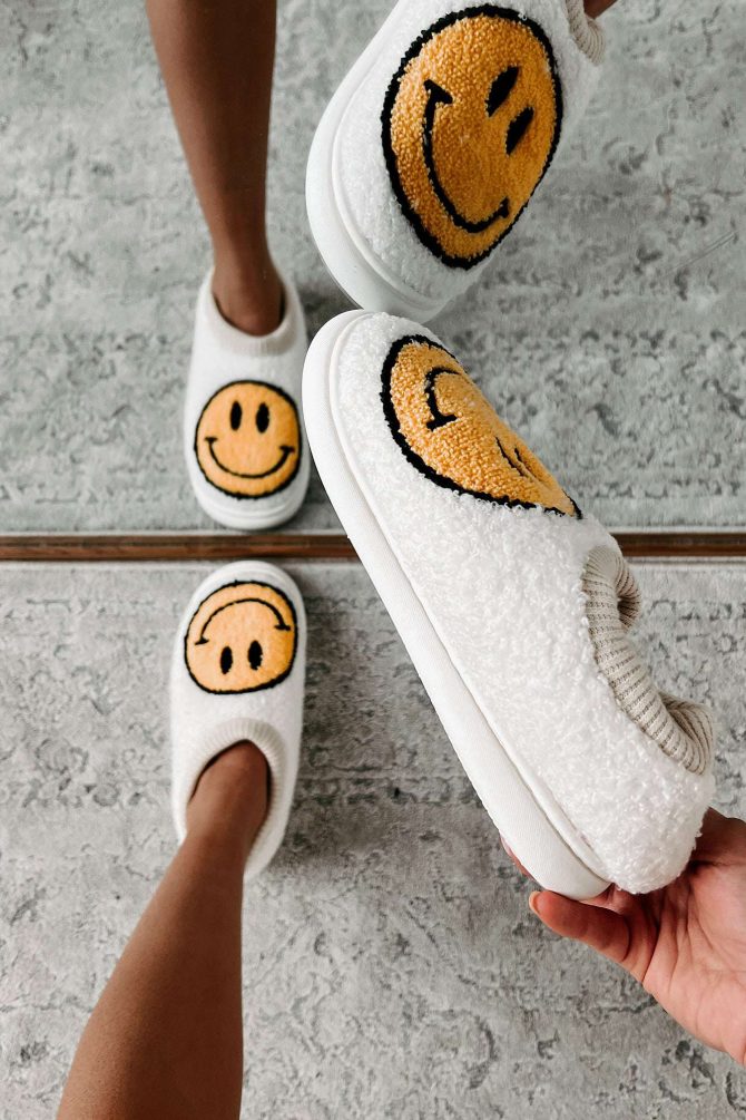 Found My Happy Place Sherpa Lined House Shoes (Ivory) · NanaMacs - Image 4