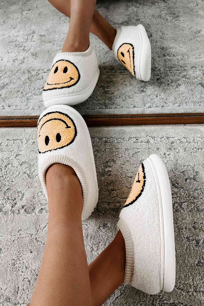 Found My Happy Place Sherpa Lined House Shoes (Ivory) · NanaMacs - Image 3