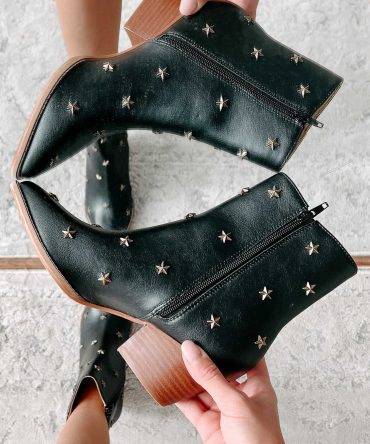 Twinkle, Twinkle Star Studded Booties (Black) · NanaMacs