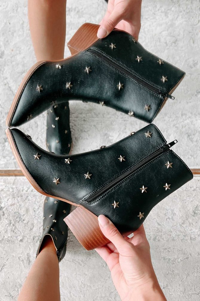 Twinkle, Twinkle Star Studded Booties (Black) · NanaMacs