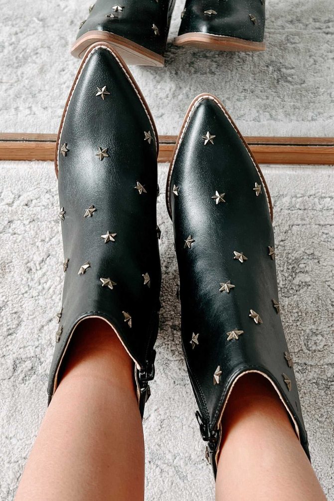 Twinkle, Twinkle Star Studded Booties (Black) · NanaMacs - Image 4