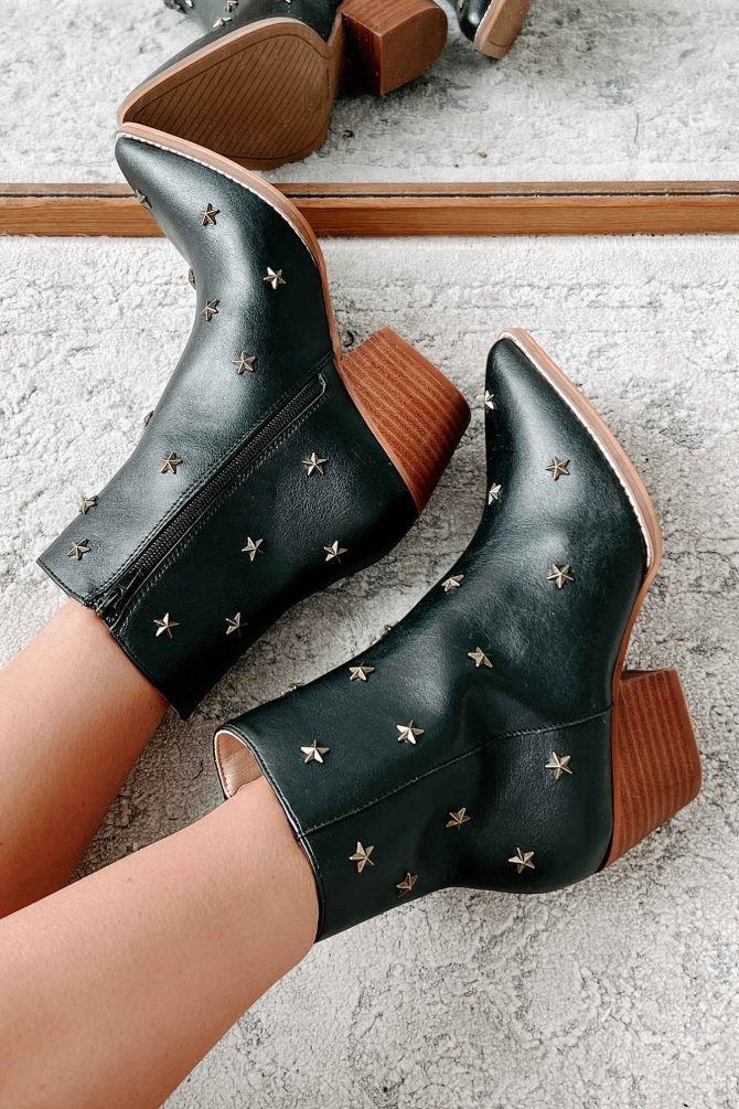 Twinkle, Twinkle Star Studded Booties (Black) · NanaMacs - Image 3