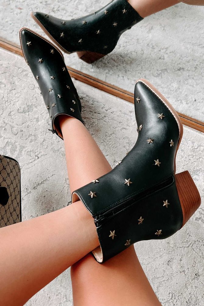 Twinkle, Twinkle Star Studded Booties (Black) · NanaMacs - Image 2
