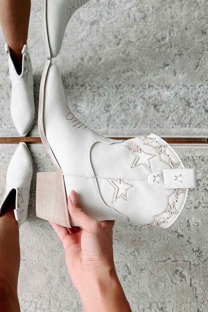 Under The Western Sky Star & Moon Western Booties (Light Grey) · NanaMacs - Image 4
