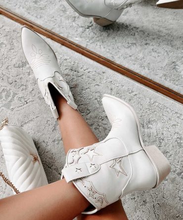 Under The Western Sky Star & Moon Western Booties (Light Grey) · NanaMacs