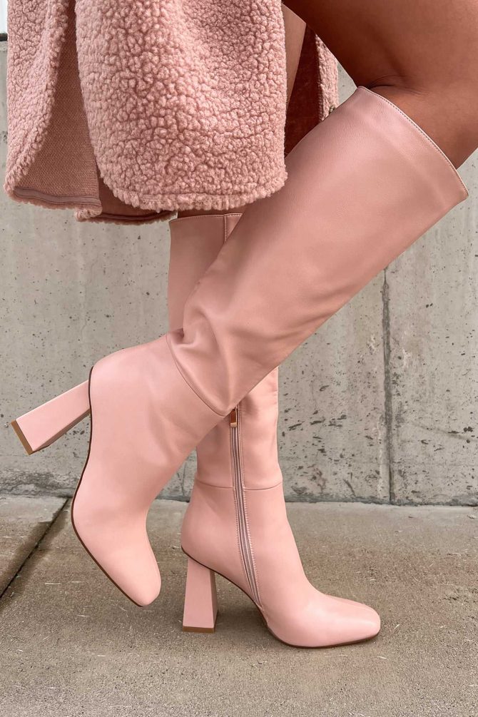 Scoring An Invite Faux Leather Knee High Billini Boots (Pink) · NanaMacs - Image 2