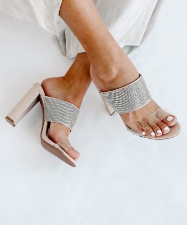 Diamonds On Me Rhinestone Embellished Slip-On Heel (Clear Rhinestone) · NanaMacs
