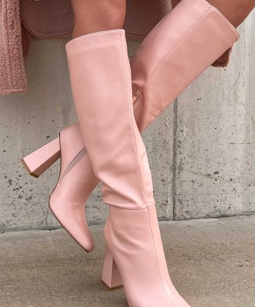 Scoring An Invite Faux Leather Knee High Billini Boots (Pink) · NanaMacs