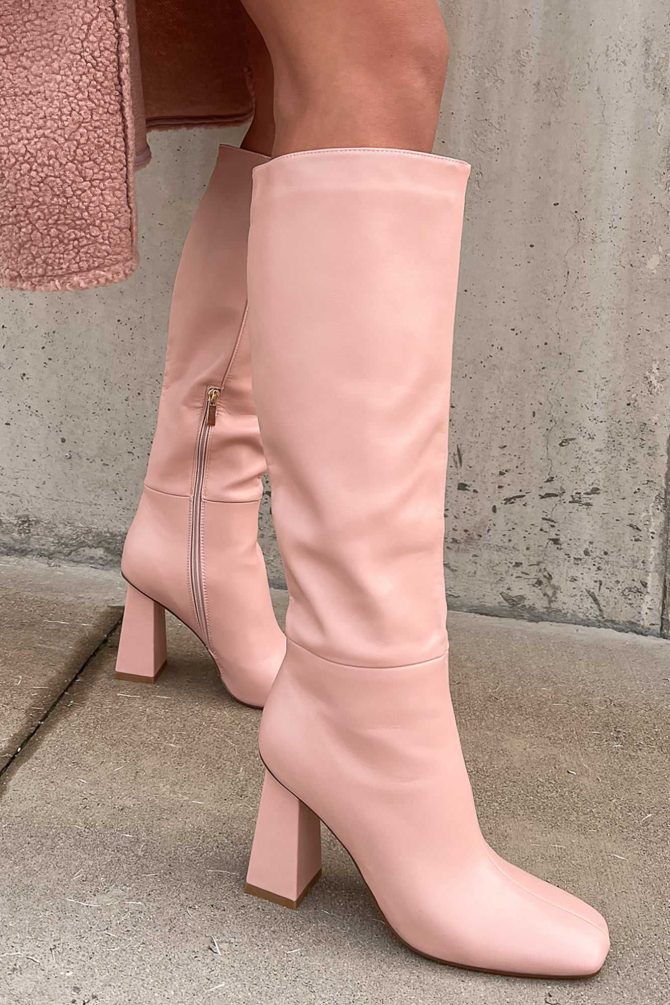 Scoring An Invite Faux Leather Knee High Billini Boots (Pink) · NanaMacs - Image 4