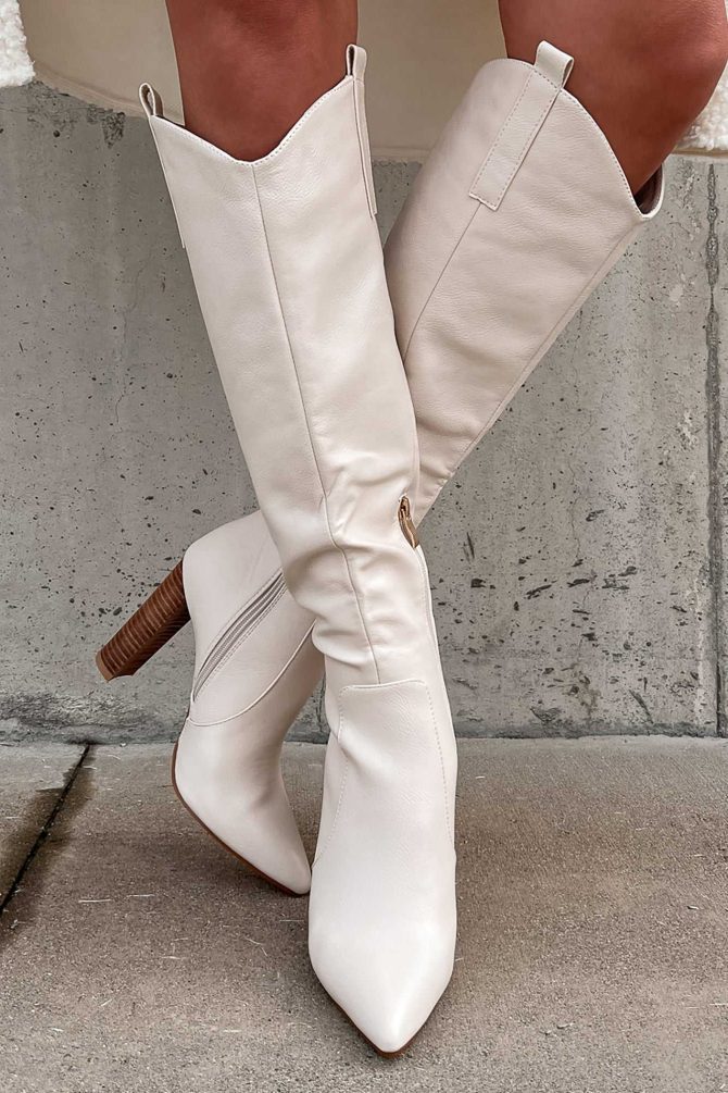 Hot Off The Press Knee High Billini Boots (Ivory) · NanaMacs - Image 3
