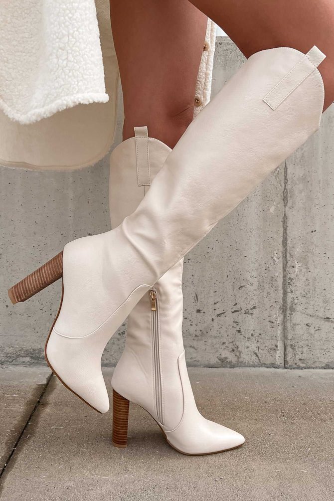 Hot Off The Press Knee High Billini Boots (Ivory) · NanaMacs - Image 2