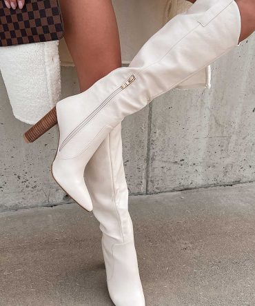 Hot Off The Press Knee High Billini Boots (Ivory) · NanaMacs
