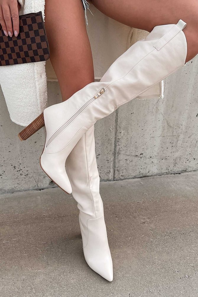 Hot Off The Press Knee High Billini Boots (Ivory) · NanaMacs