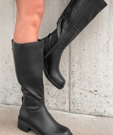 Vermont Strolls Mid-Shaft Faux Leather Boots (Black) · NanaMacs